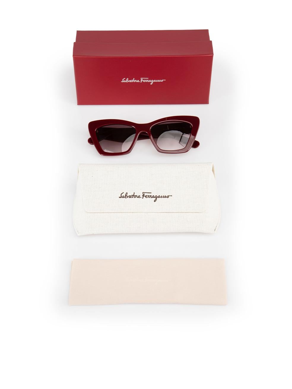 Salvatore Ferragamo Bordeaux Cat Eye Sunglasses For Sale 4