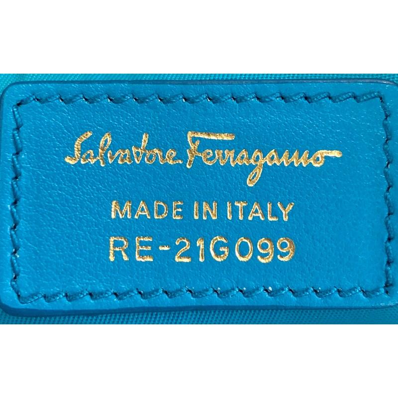 Salvatore Ferragamo Bow Flap Backpack Printed Nylon Medium In Good Condition In NY, NY