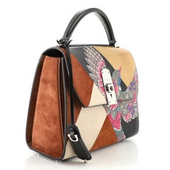 Salvatore Ferragamo Boxyz Top Handle Bag Mixed Media Small