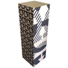 Salvatore Ferragamo Brass and Fabric Upholstered Display Pedestal