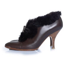 Salvatore Ferragamo, brown ankle boots with fur