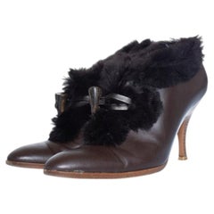 Salvatore Ferragamo, brown ankle boots with fur