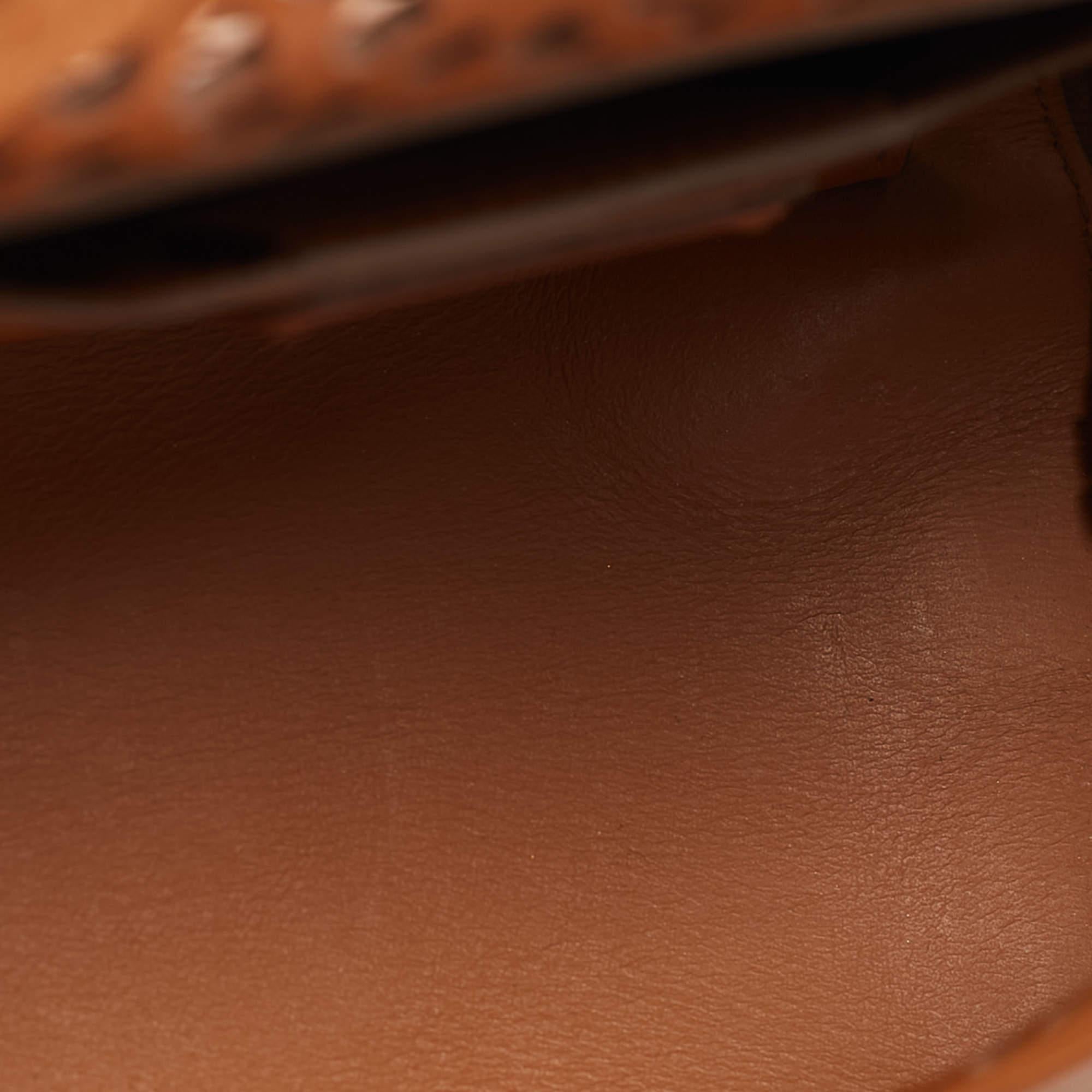 Salvatore Ferragamo Brown Laser Cut Leather Sofia Top Handle Bag 1