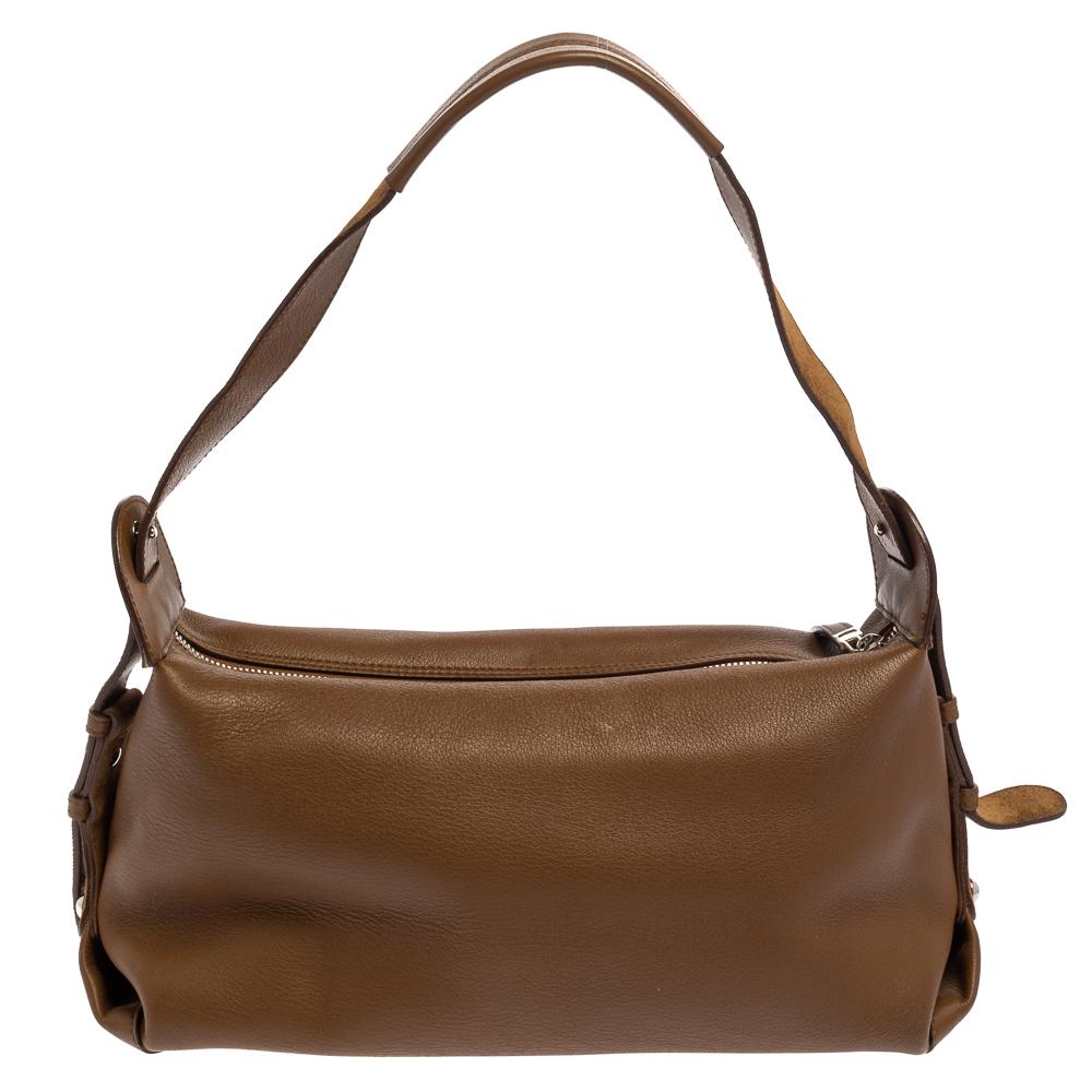 Salvatore Ferragamo Brown Leather and Suede Shoulder Bag 1