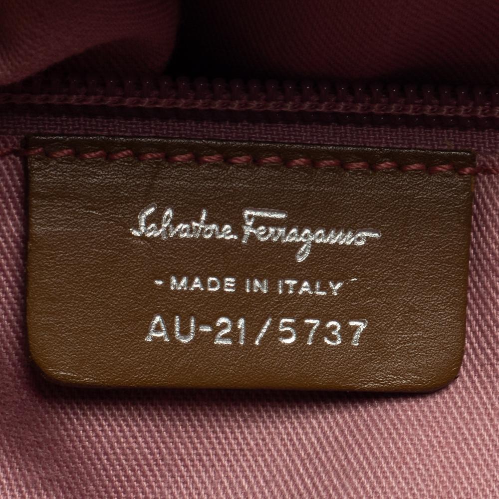 Salvatore Ferragamo Brown Leather and Suede Shoulder Bag 3