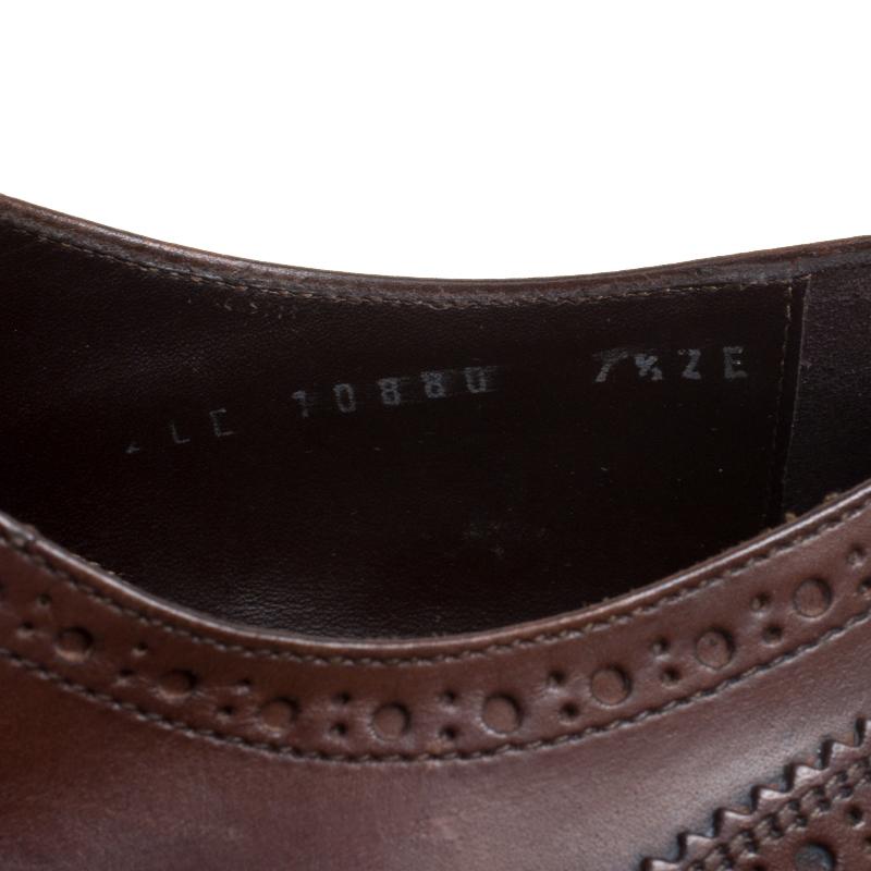 Men's Salvatore Ferragamo Brown Leather Brogue Oxfords Size 41.5