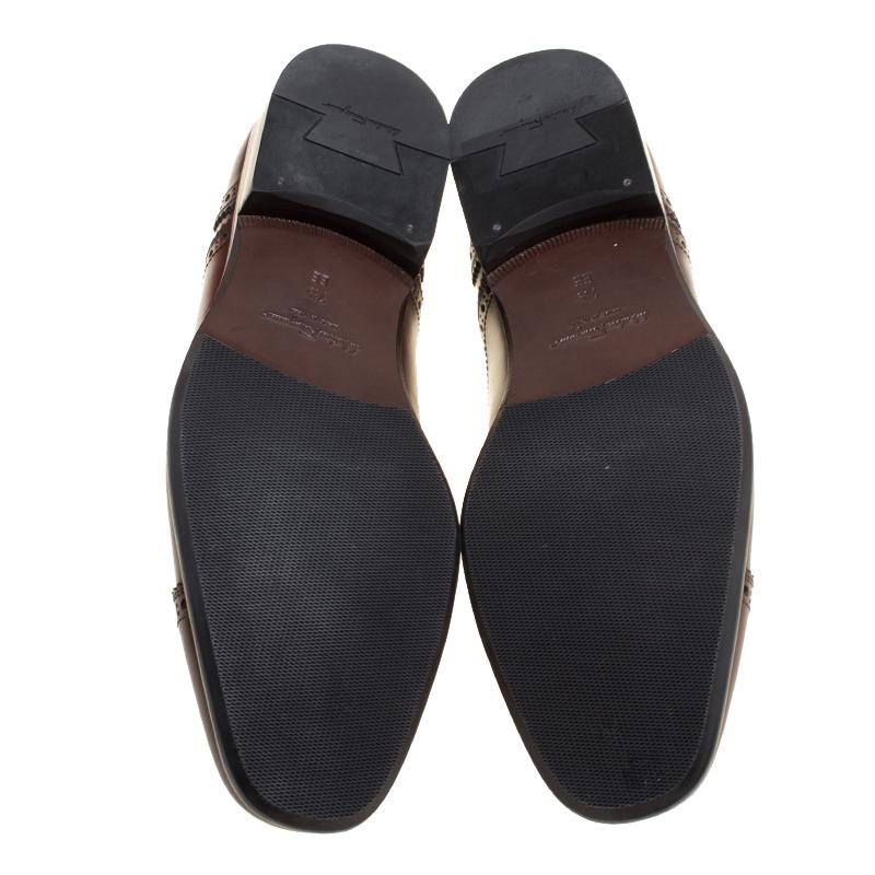 Salvatore Ferragamo Brown Leather Brogue Oxfords Size 41.5 2