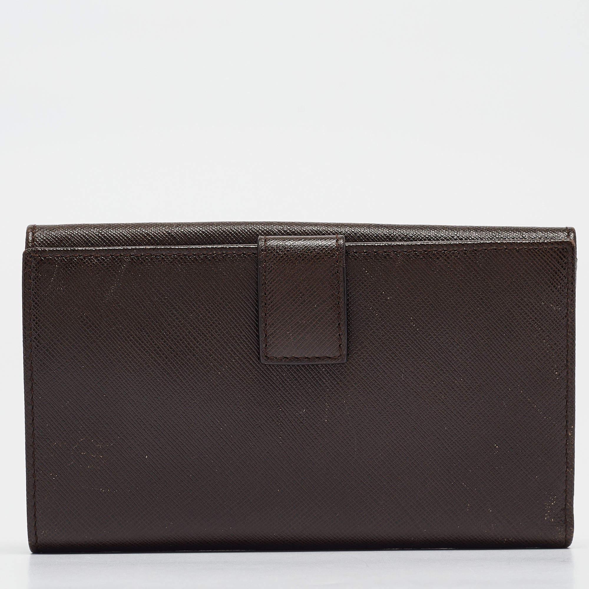 Salvatore Ferragamo Brown Leder Gancini Icona Continental Geldbörse Damen