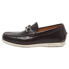 Salvatore Ferragamo Brown Leder Gancini Loafers Größe 41