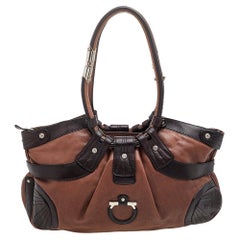 Used Salvatore Ferragamo Brown Leather Gancini Shoulder Bag