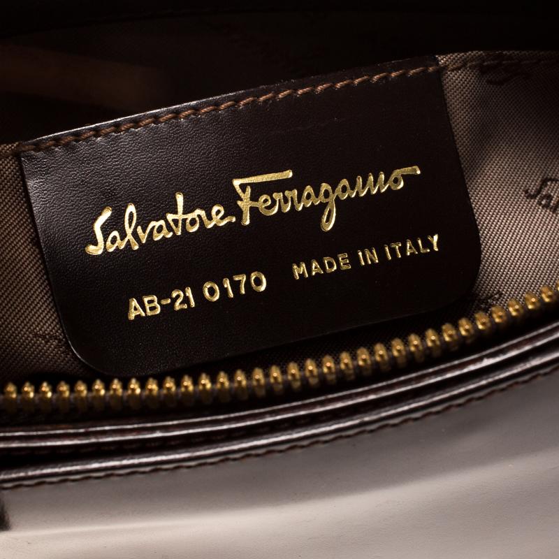 Salvatore Ferragamo Brown Leather Gancio Hobo 2