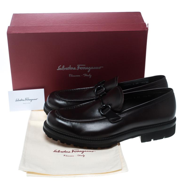 Salvatore Ferragamo Brown Leather Gatwick Platform Loafers Size 44.5 3