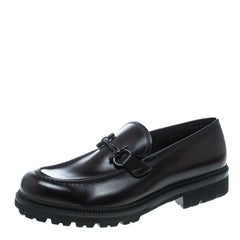 Salvatore Ferragamo Brown Leather Gatwick Platform Loafers Size 44.5