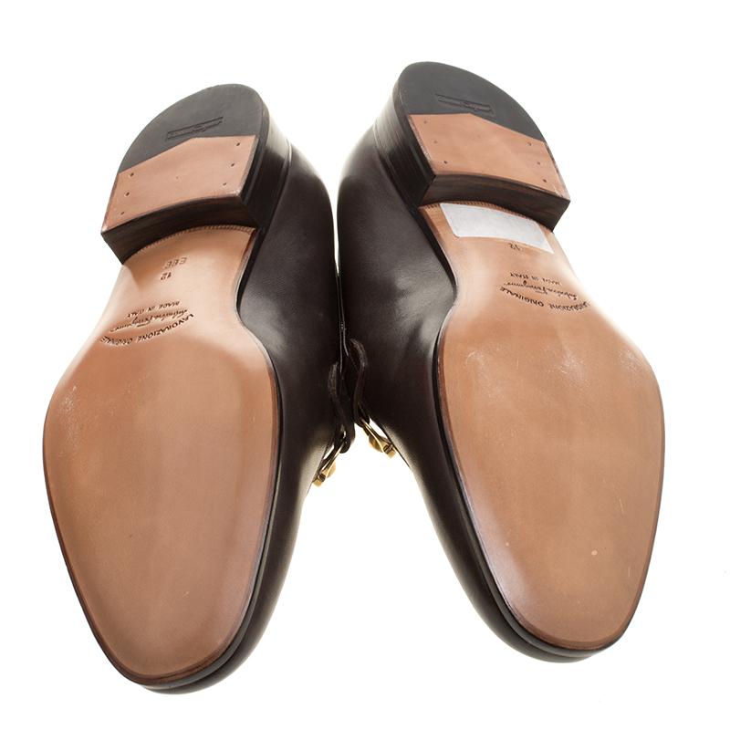 Salvatore Ferragamo Brown Leather Geremy Bit Loafers Size 46 1