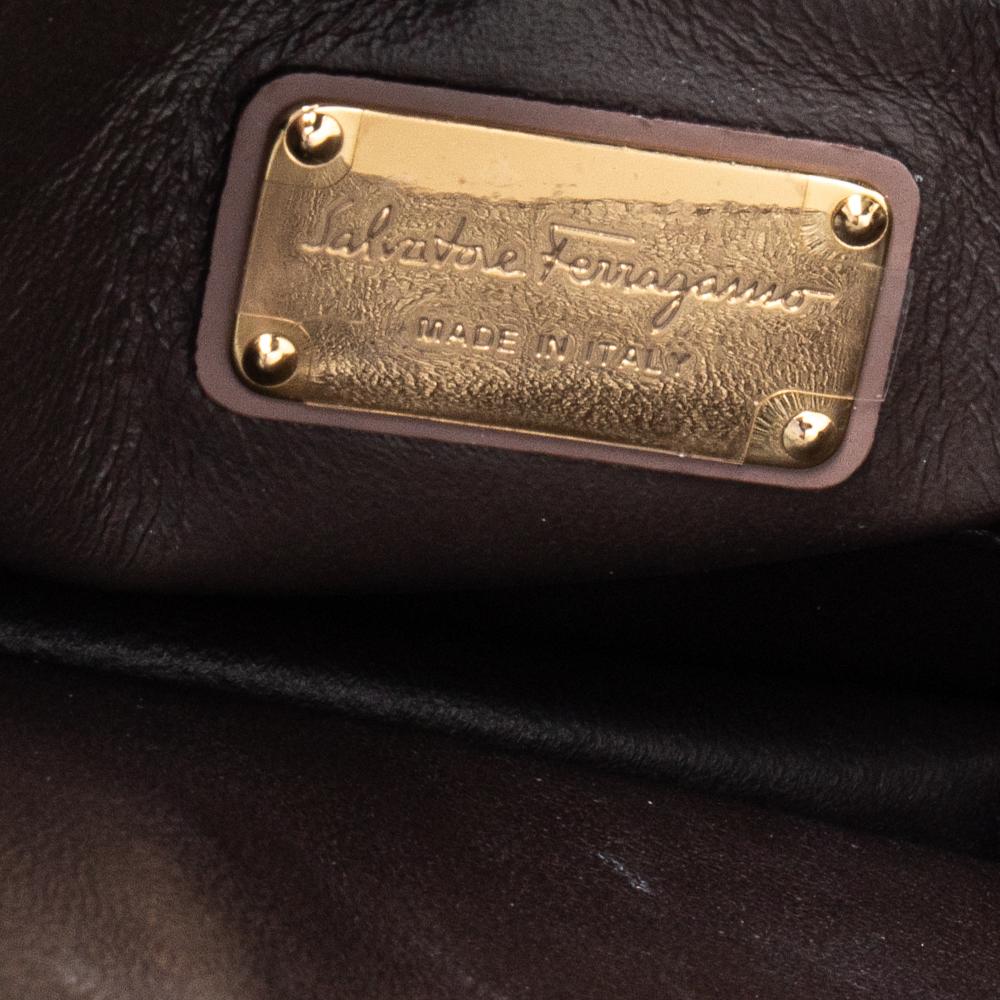 Salvatore Ferragamo Brown Leather Jody Shoulder Bag 7