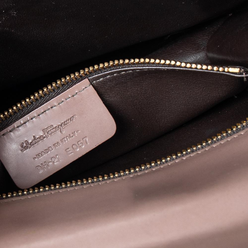 Salvatore Ferragamo Brown Leather Jody Shoulder Bag 1