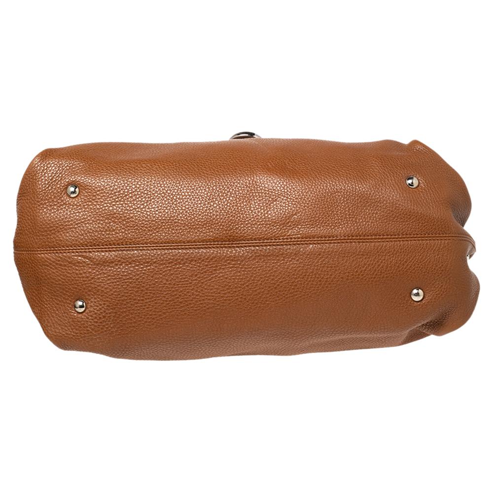 Salvatore Ferragamo Brown Leather Large Sofia Top Handle Bag 1