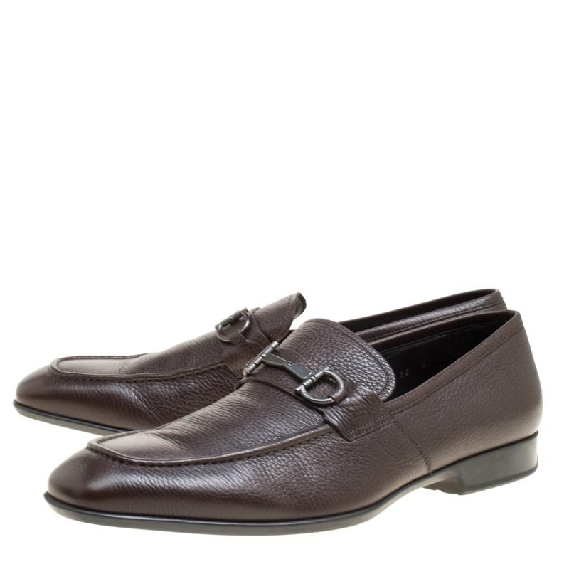 Salvatore Ferragamo Brown Leather Loafers Size 46 2
