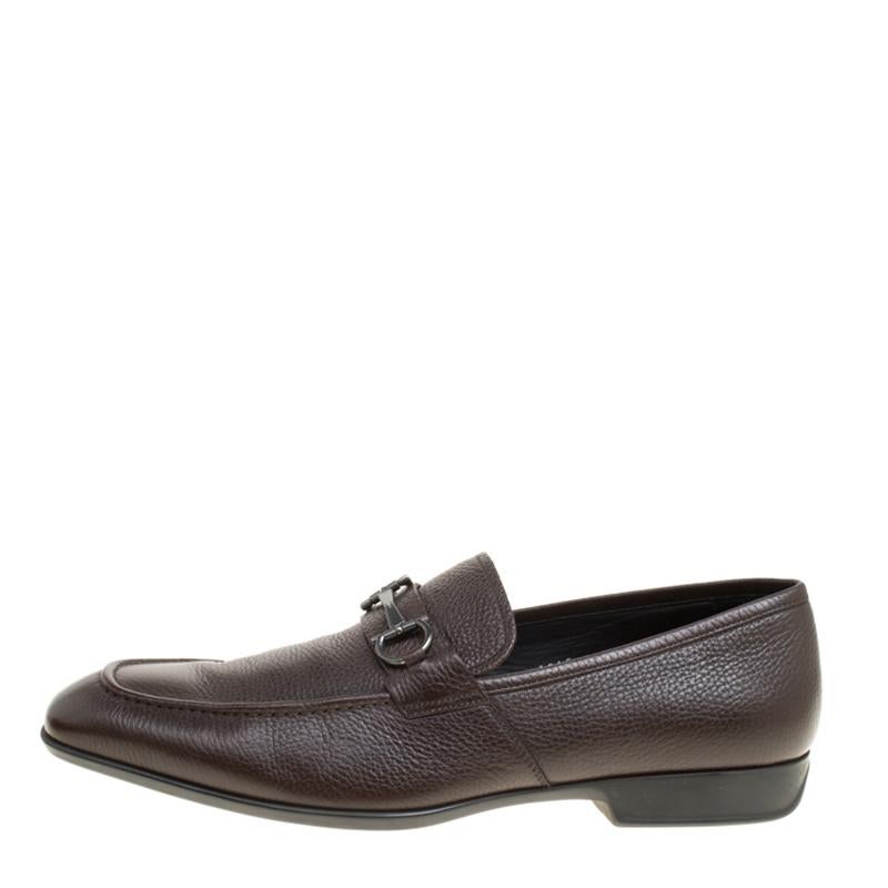 Salvatore Ferragamo Brown Leather Loafers Size 46 3