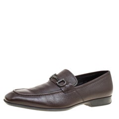 Salvatore Ferragamo Brown Leather Loafers Size 46