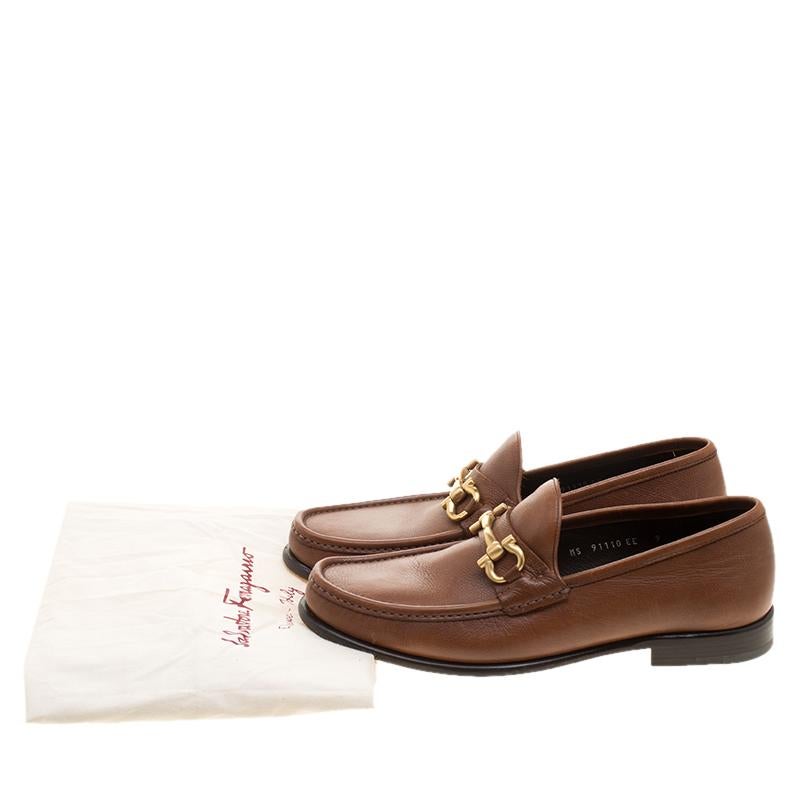 Salvatore Ferragamo Brown Leather Mason Loafers Size 43 2