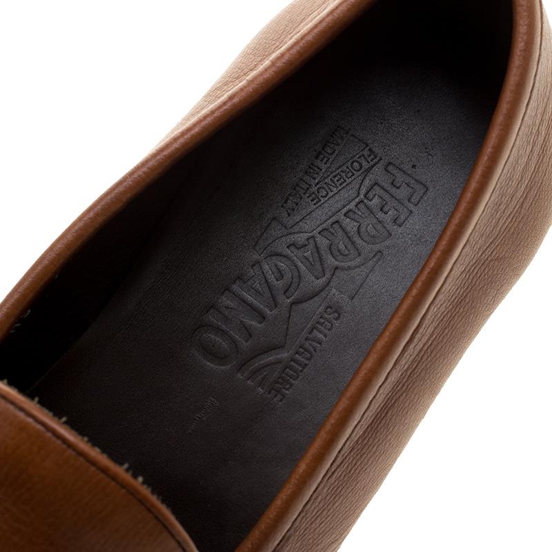 Salvatore Ferragamo Brown Leather Mason Loafers Size 43 5