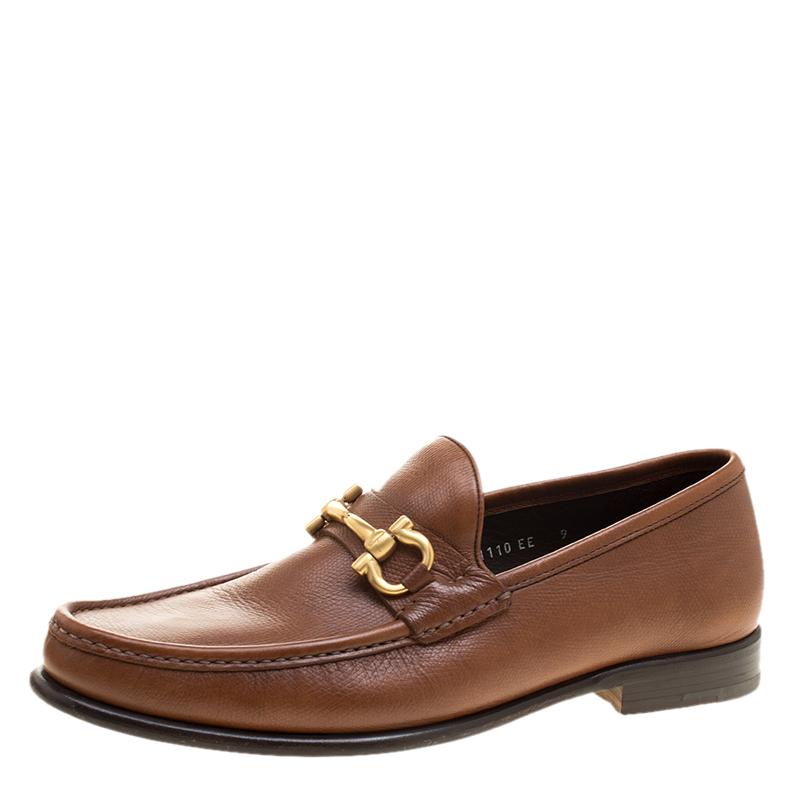 Salvatore Ferragamo Brown Leather Mason Loafers Size 43