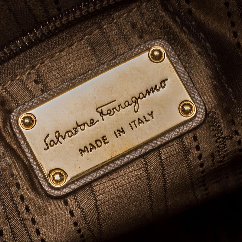 Salvatore Ferragamo Brown Leather Medium Briana Tote 5