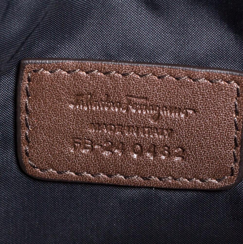 Salvatore Ferragamo Brown Leather Messenger Bag 3