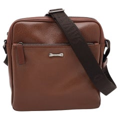 Salvatore Ferragamo Brown Leather Messenger Bag