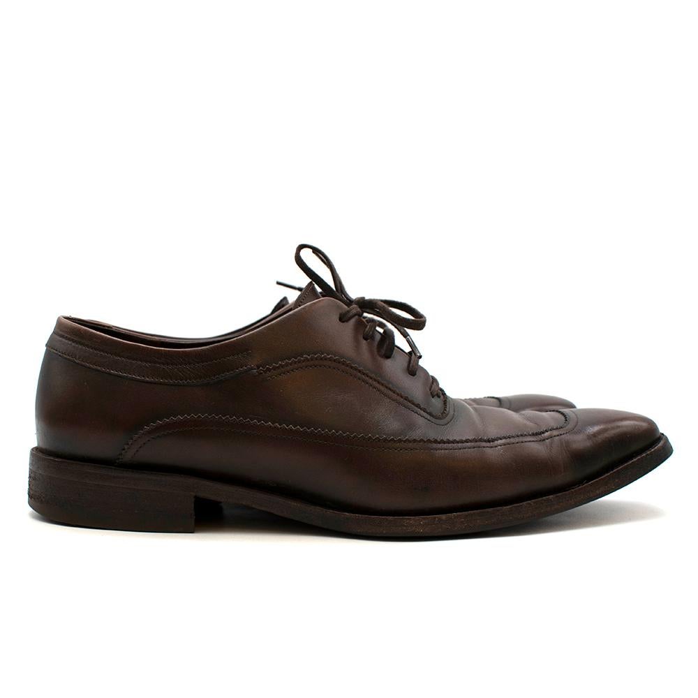 Salvatore Ferragamo Brown Leather Oxford Lace-Up Shoes
-Gorgeous shaded brown colour
-Tonal stitching
-Highest quality craftsmanship
-Classic, elegant design
-Have been resoled
-Dust bags included

Materials:

Main-leather 

Lining-leather