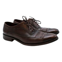 Salvatore Ferragamo Brown Leather Oxford Lace-Up Shoes - SIze US 9