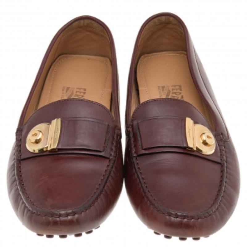 Donna Salvatore Ferragamo Mocassini in pelle marrone Taglia 41 in vendita