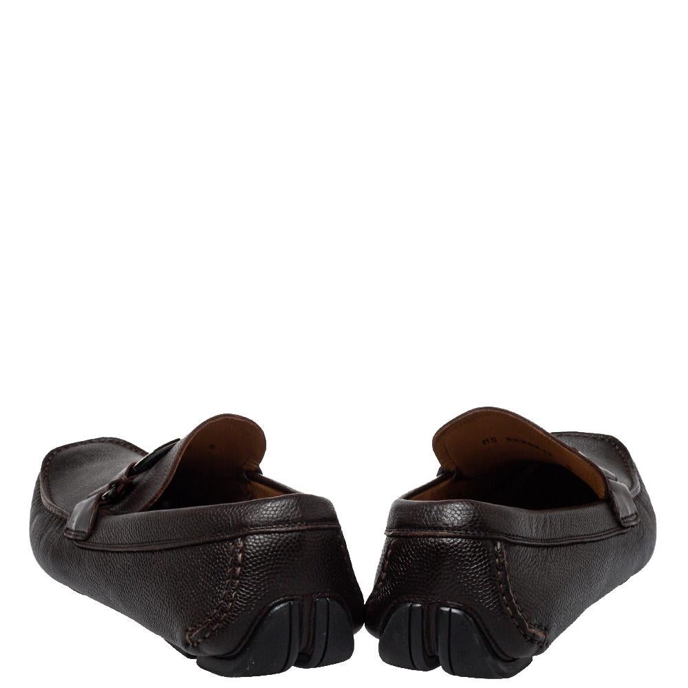 Men's Salvatore Ferragamo Brown Leather Slip On Loafers Size 42