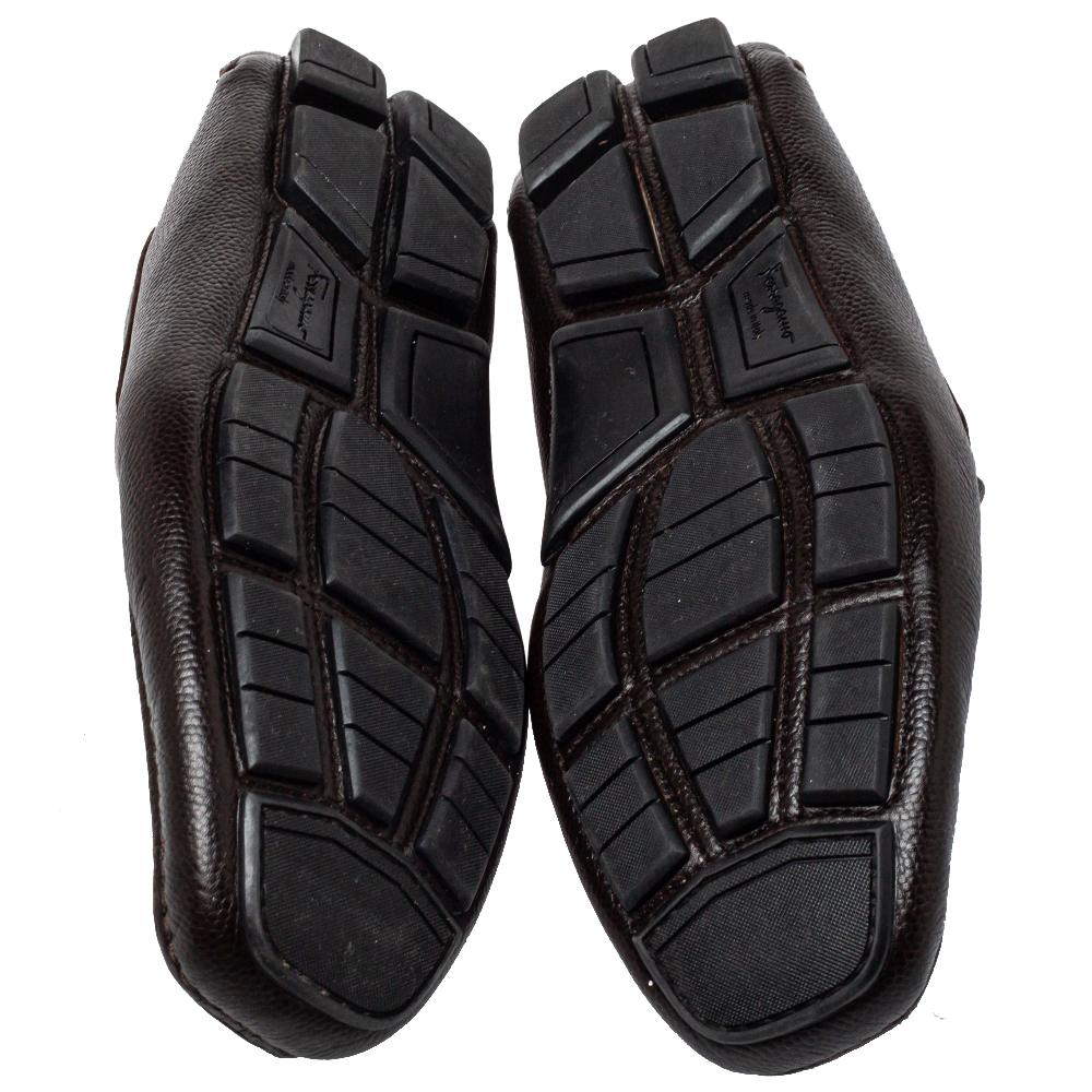 Salvatore Ferragamo Brown Leather Slip On Loafers Size 42 2