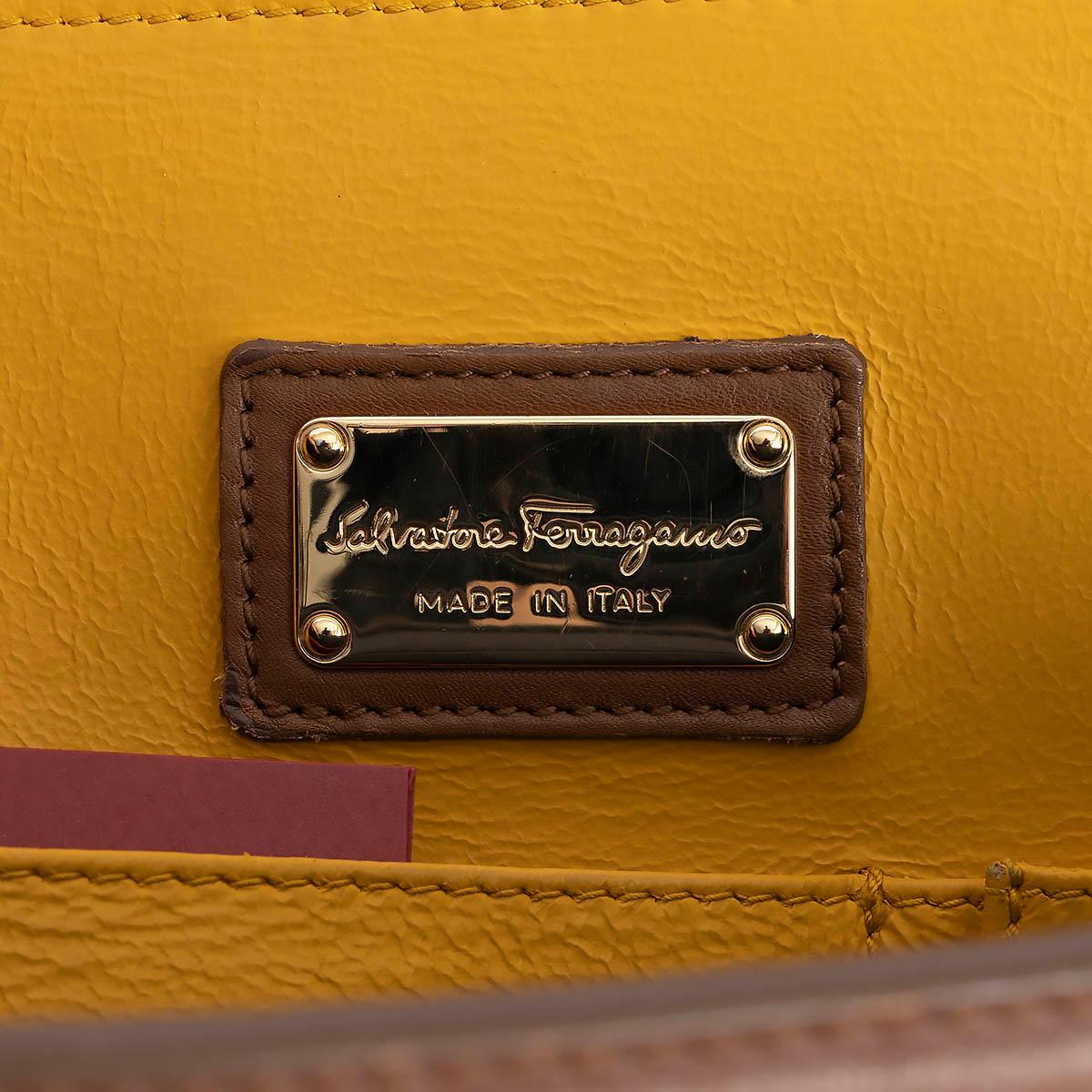 SALVATORE FERRAGAMO brown leather SOFIA Bag For Sale 3