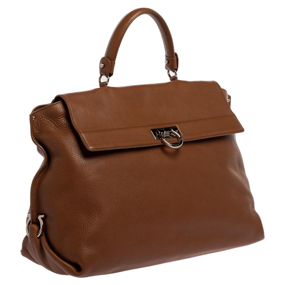 Women's Salvatore Ferragamo Brown Leather Sofia Satchel