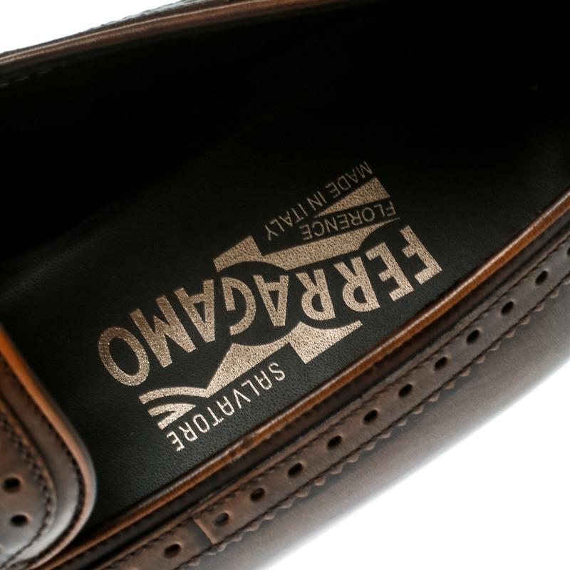 Salvatore Ferragamo Brown Leather Tassel Loafers Size 43.5 1