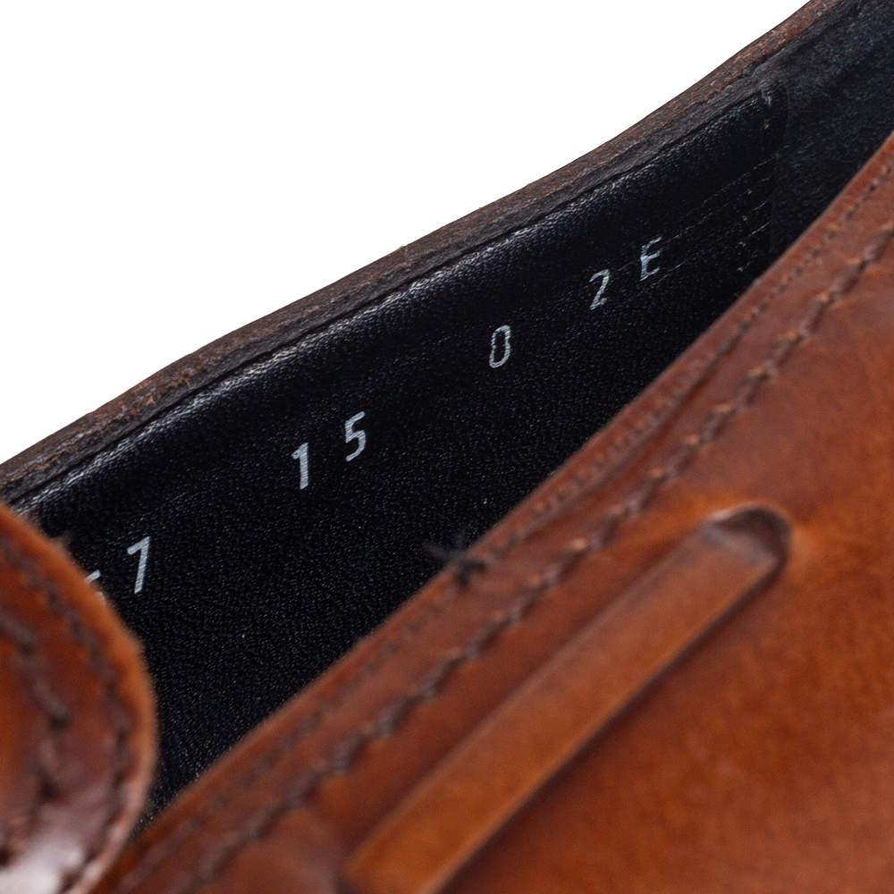 Salvatore Ferragamo Brown Leather Tassel Slip On Loafers Size 42 For Sale 3