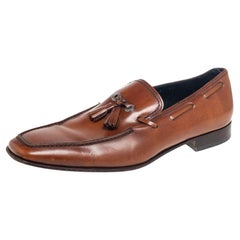 Salvatore Ferragamo Brown Leder Quaste Slip On Loafers Größe 42