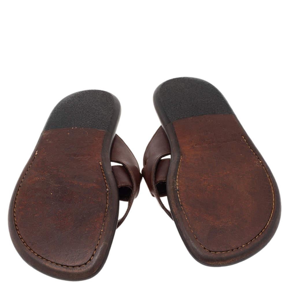 Salvatore Ferragamo Sandali infradito in pelle marrone misura 40,5 1