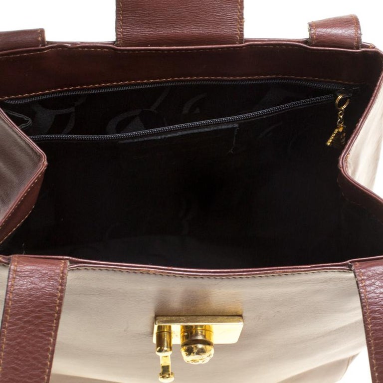 Salvatore Ferragamo Brown Leather Vintage Golden Motifs Shoulder Bag