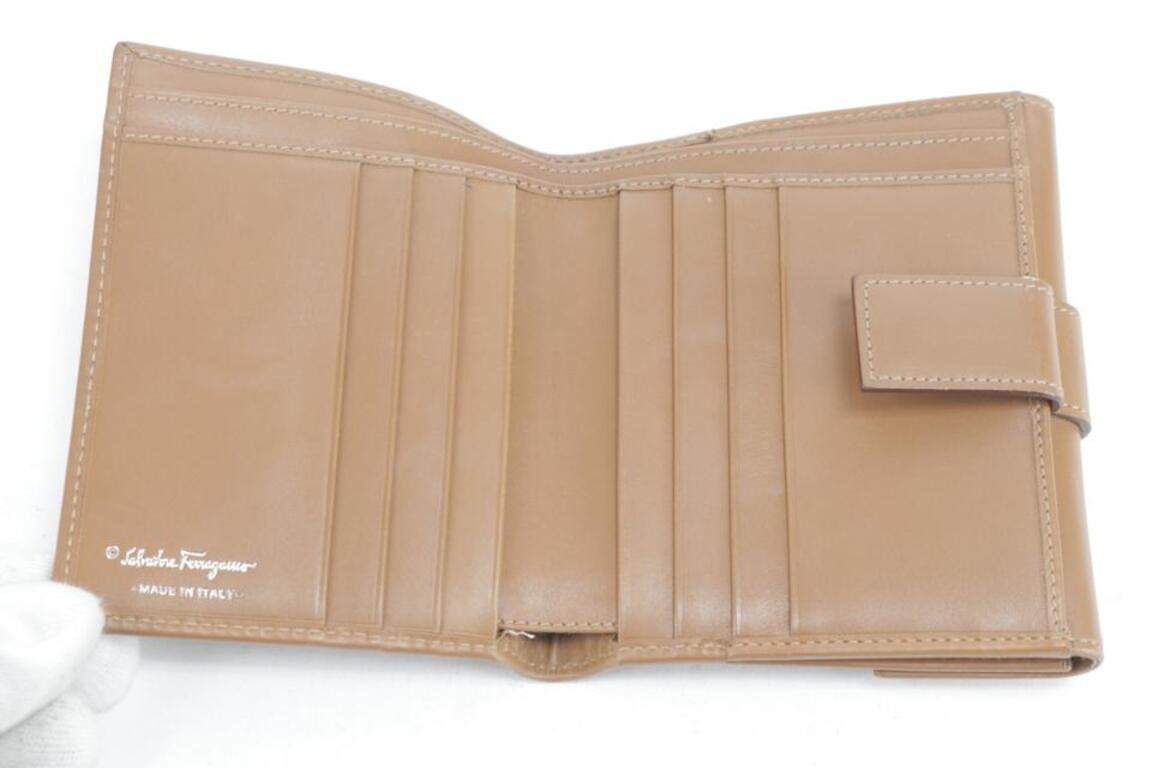 Salvatore Ferragamo Brown Logo Leather Compact Wallet 13FK0113 1