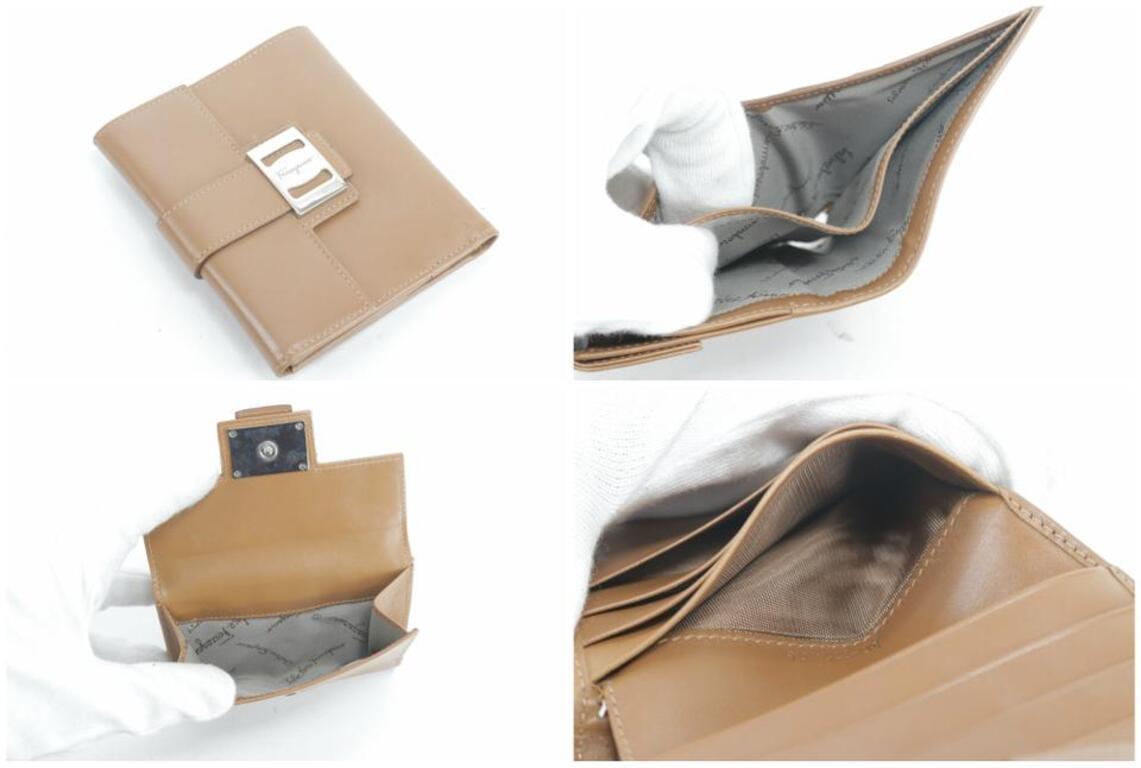 Salvatore Ferragamo Brown Logo Leather Compact Wallet 13FK0113 2