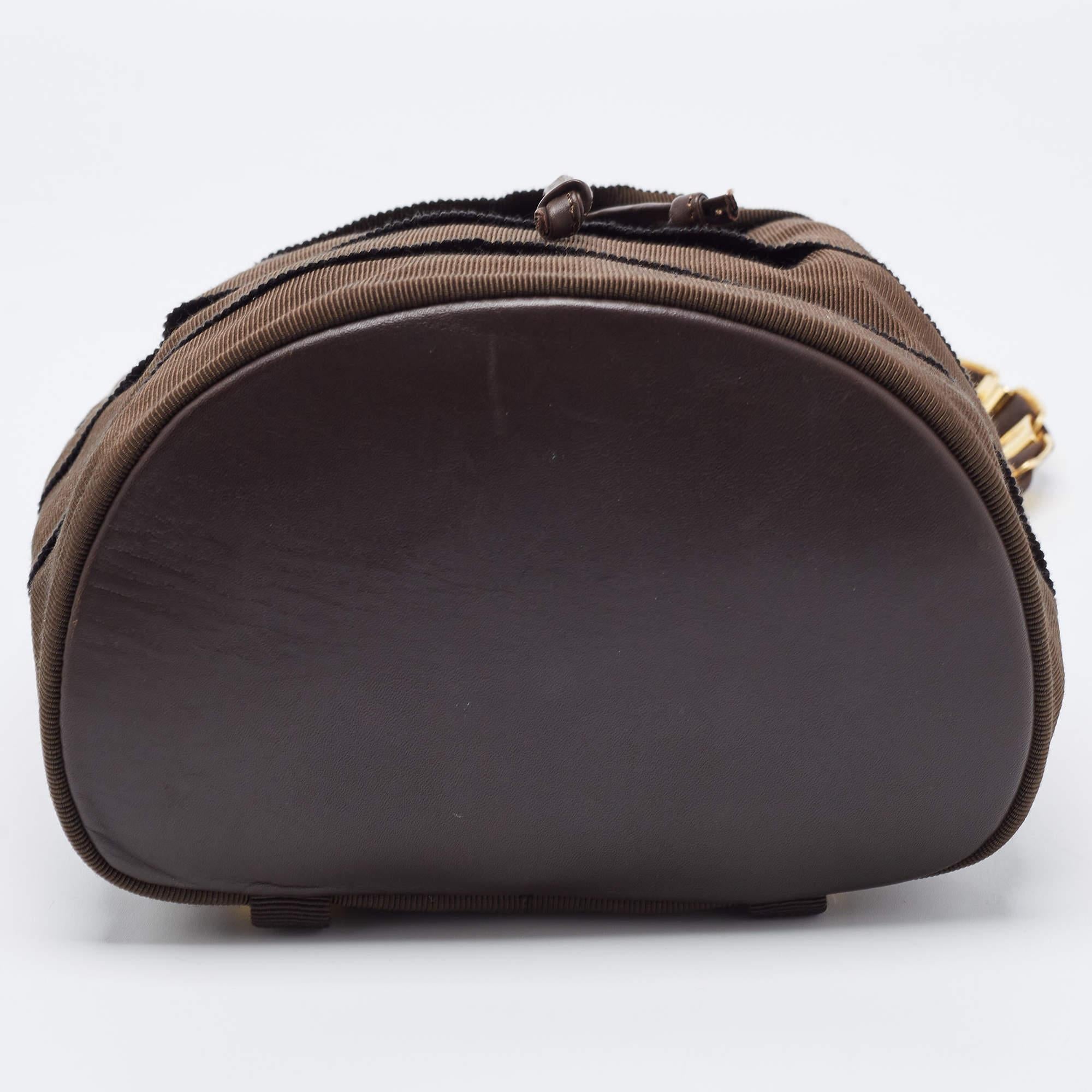 Women's Salvatore Ferragamo Brown Nylon and Leather Mini Vintage Backpack