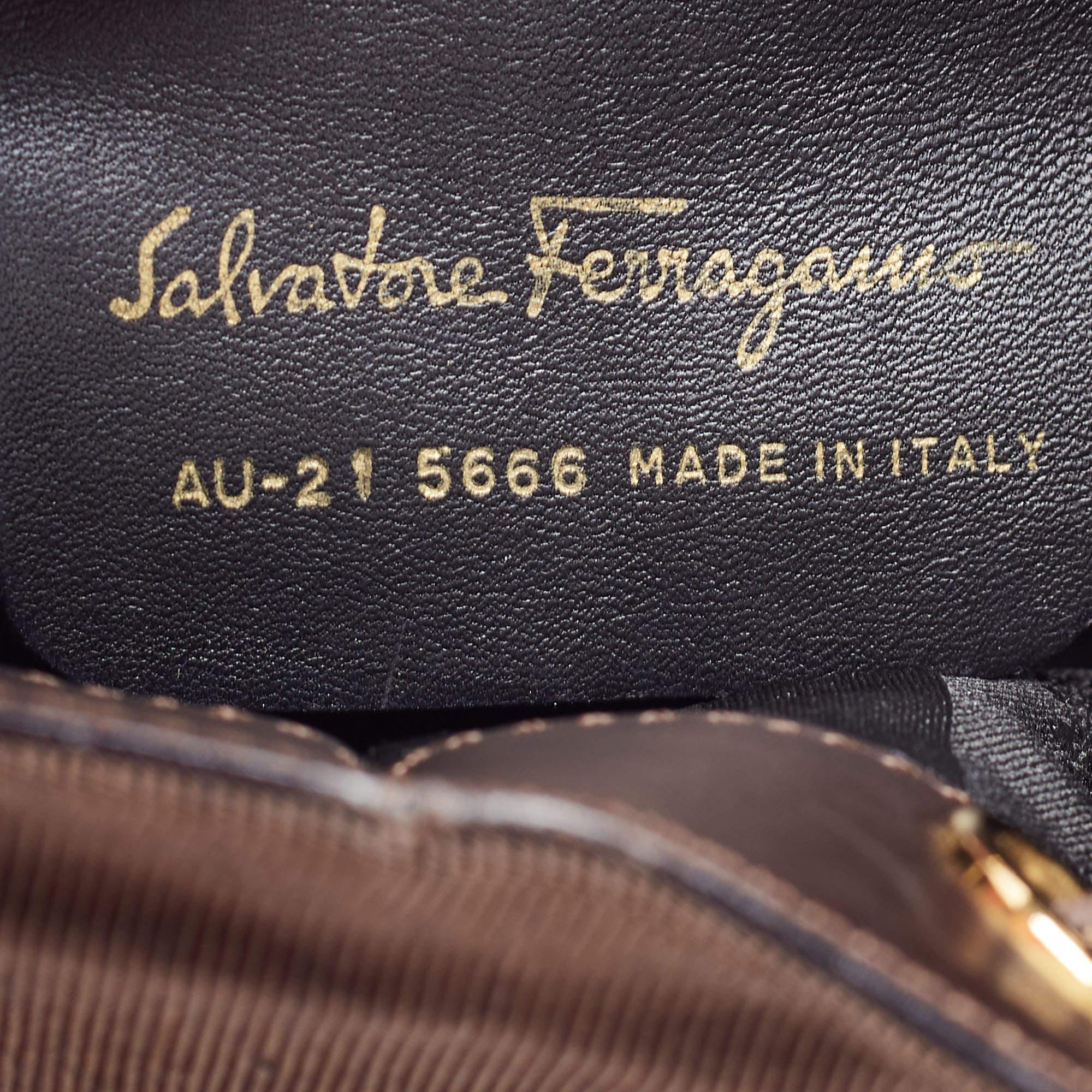 Salvatore Ferragamo Brown Nylon and Leather Mini Vintage Backpack 5