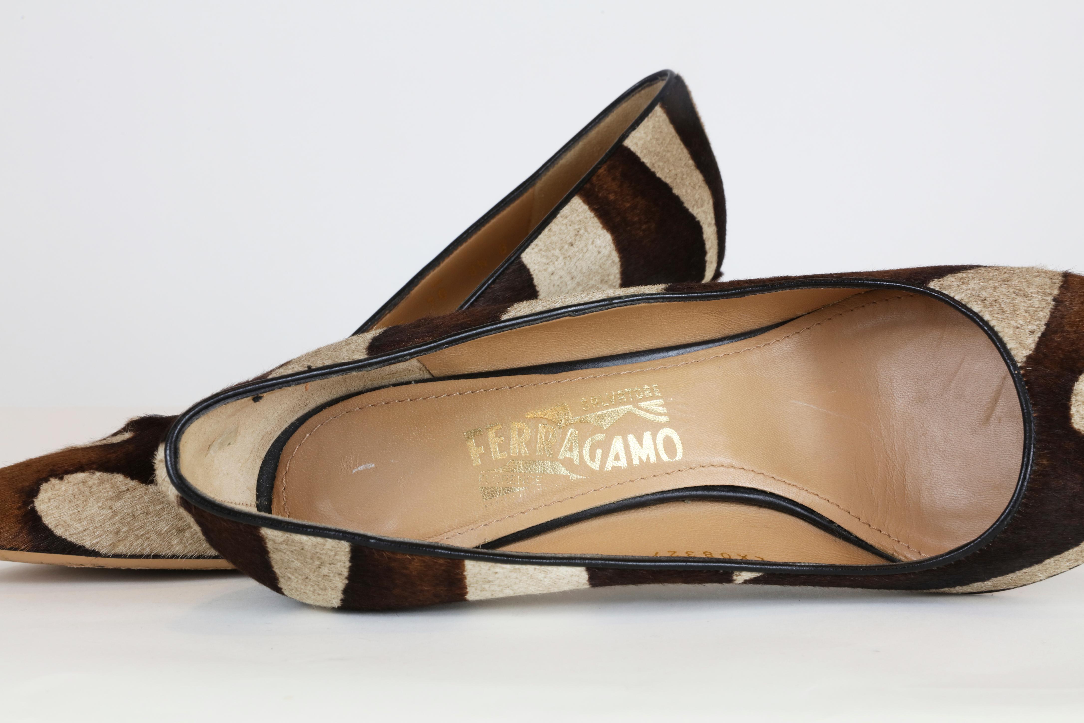 Salvatore Ferragamo Brown Pony Skin Heels
Size 8.5 US
Made in Italy