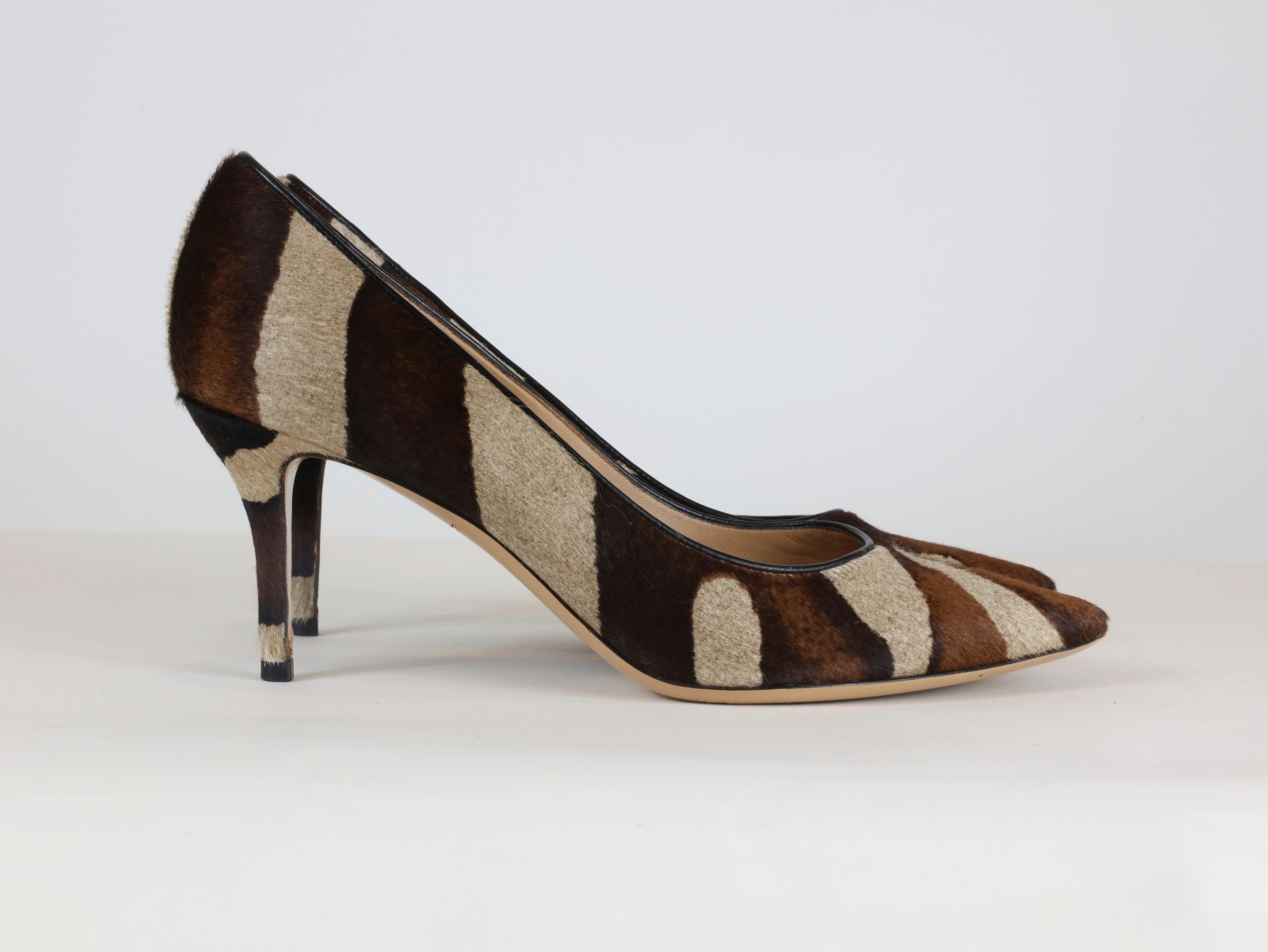 Salvatore Ferragamo Brown Pony Skin Heels 1