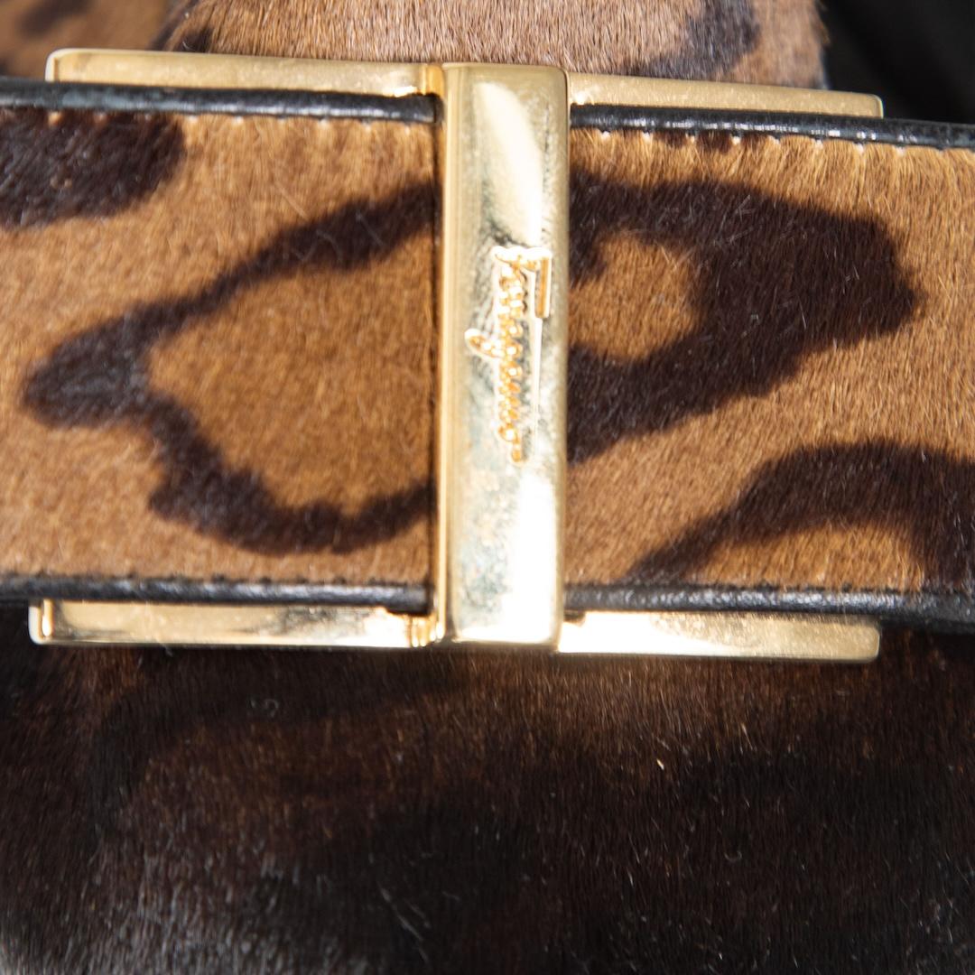 Women's Salvatore Ferragamo Brown Ponyhair Leopard Flats Size US 7