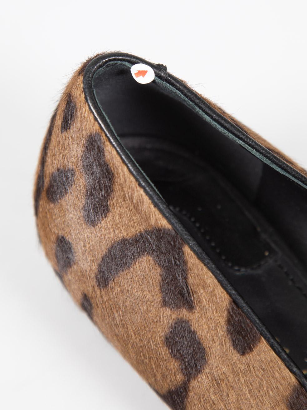 Salvatore Ferragamo Brown Ponyhair Leopard Flats Size US 7 1